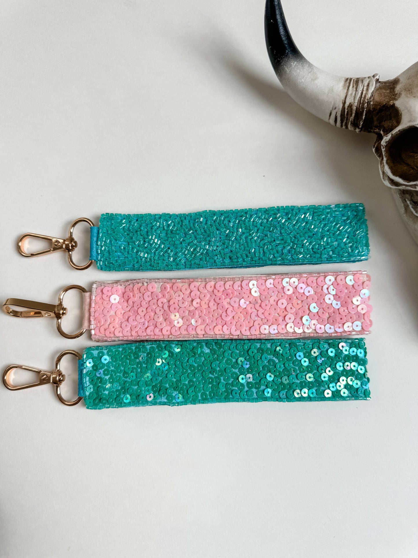 Western Sequence Beaded Keychain - Howdy - Yeehaw Y’all