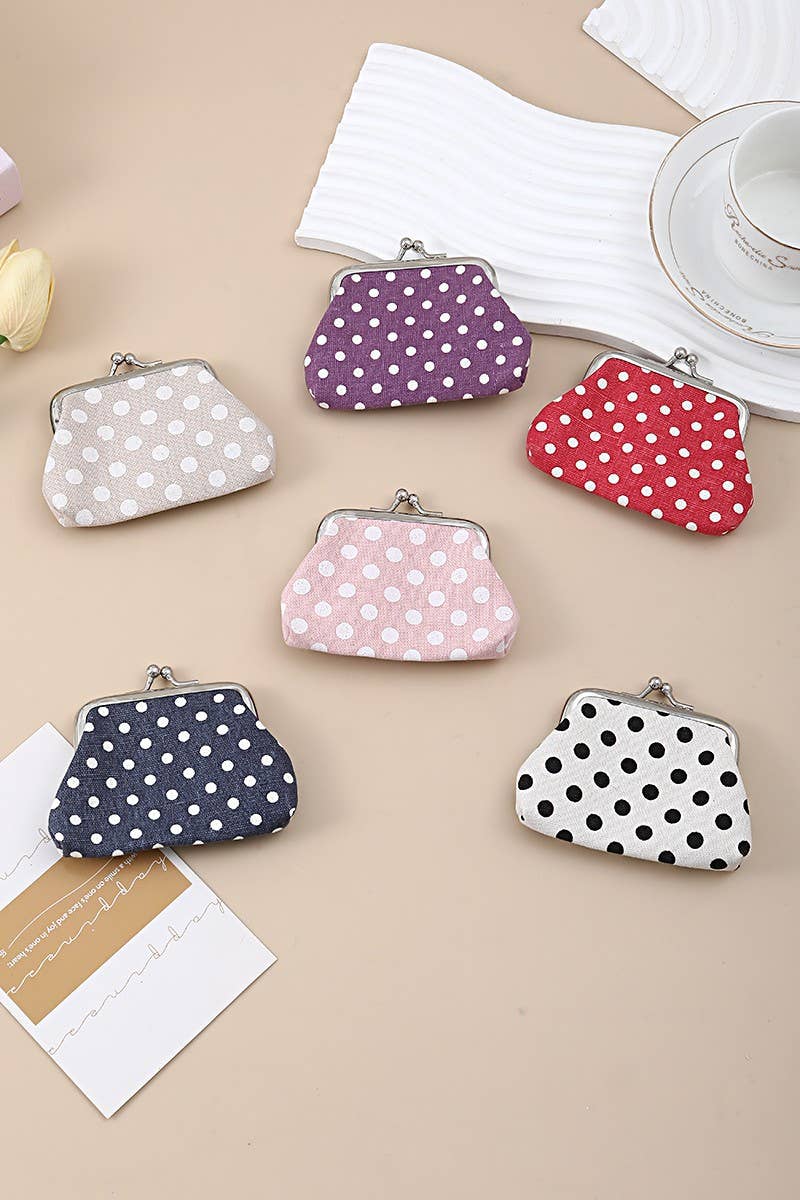 Polka Dot Kiss Lock Coin Purse