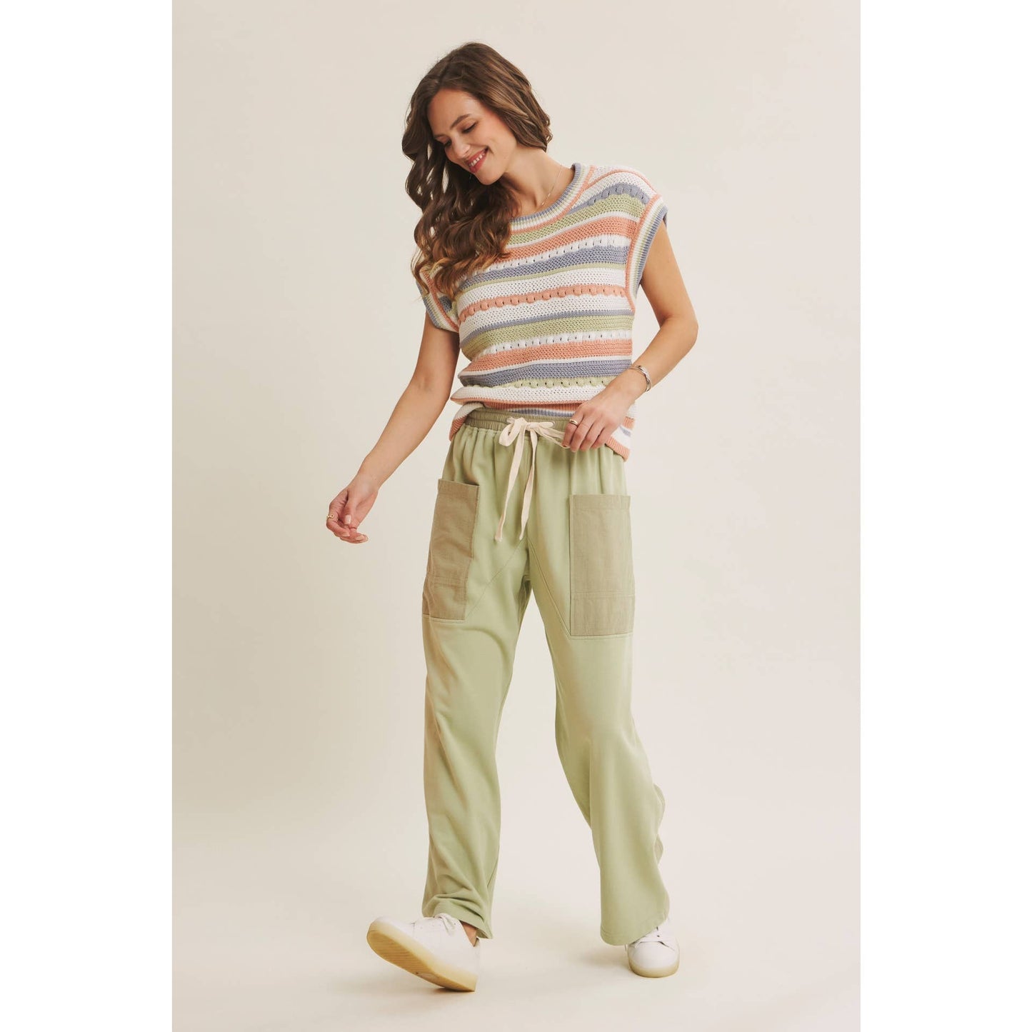 EASY BREEZY MADE FOR LAID BACK DAYS STRIPE SWEATER VEST