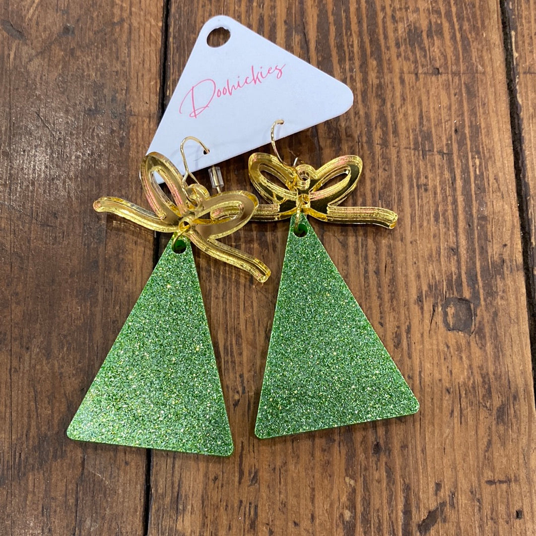 Green glitter Christmas trees