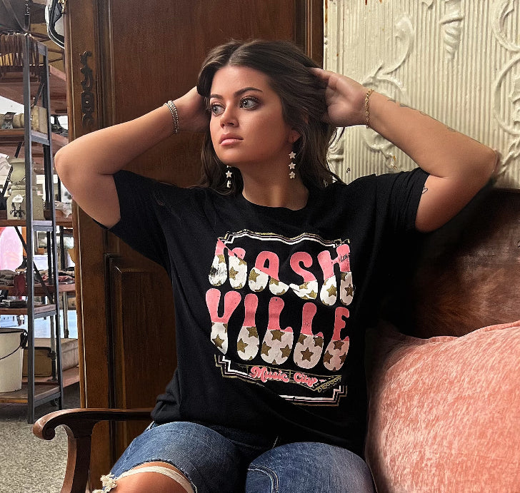 Nashville Black Solid Tee