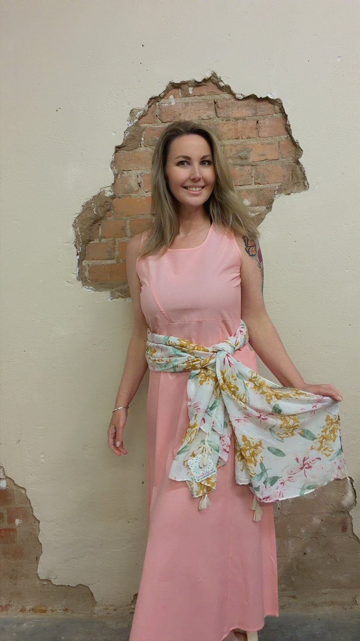 Sleeveless Linen Dress with Pockets