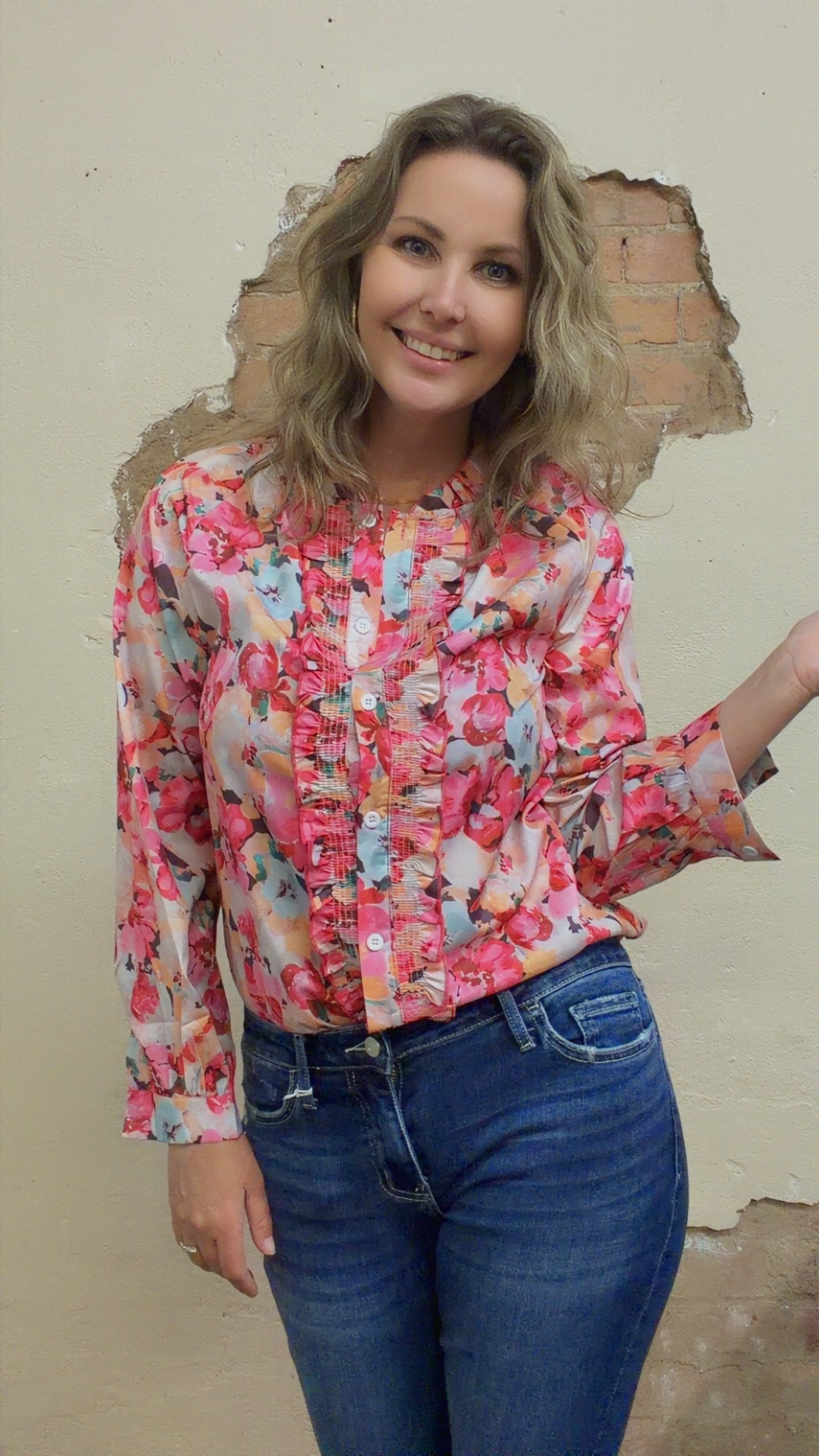 Floral Ruffled Blouse
