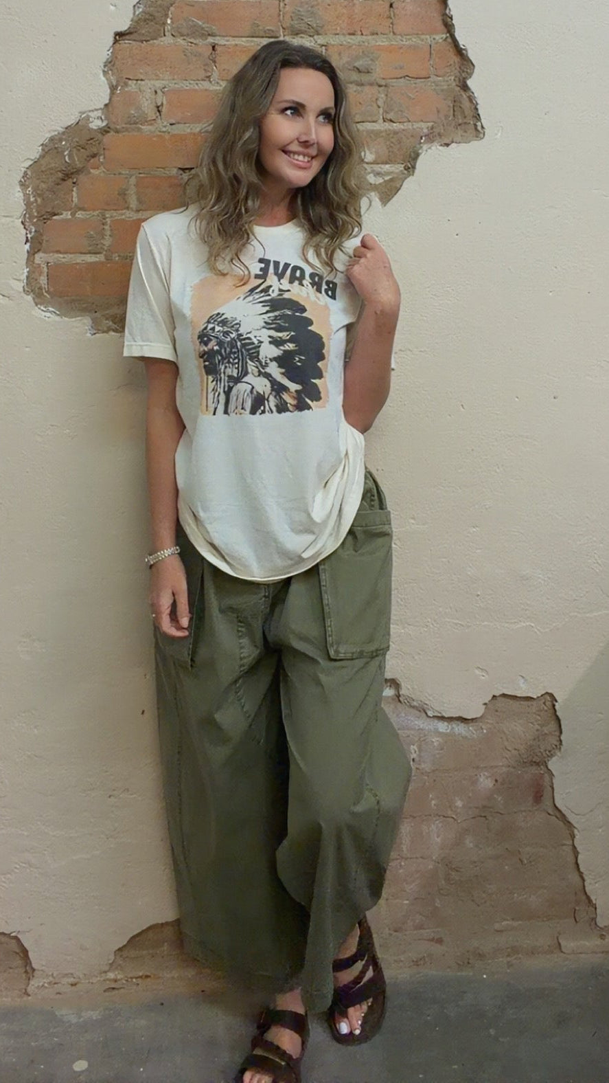 WASHED COTTON OVERSIZED POCKETS WIDE CARGO PANTS