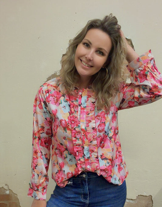 Floral Ruffled Blouse