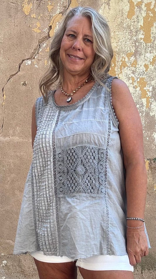 Grey Lace Cami