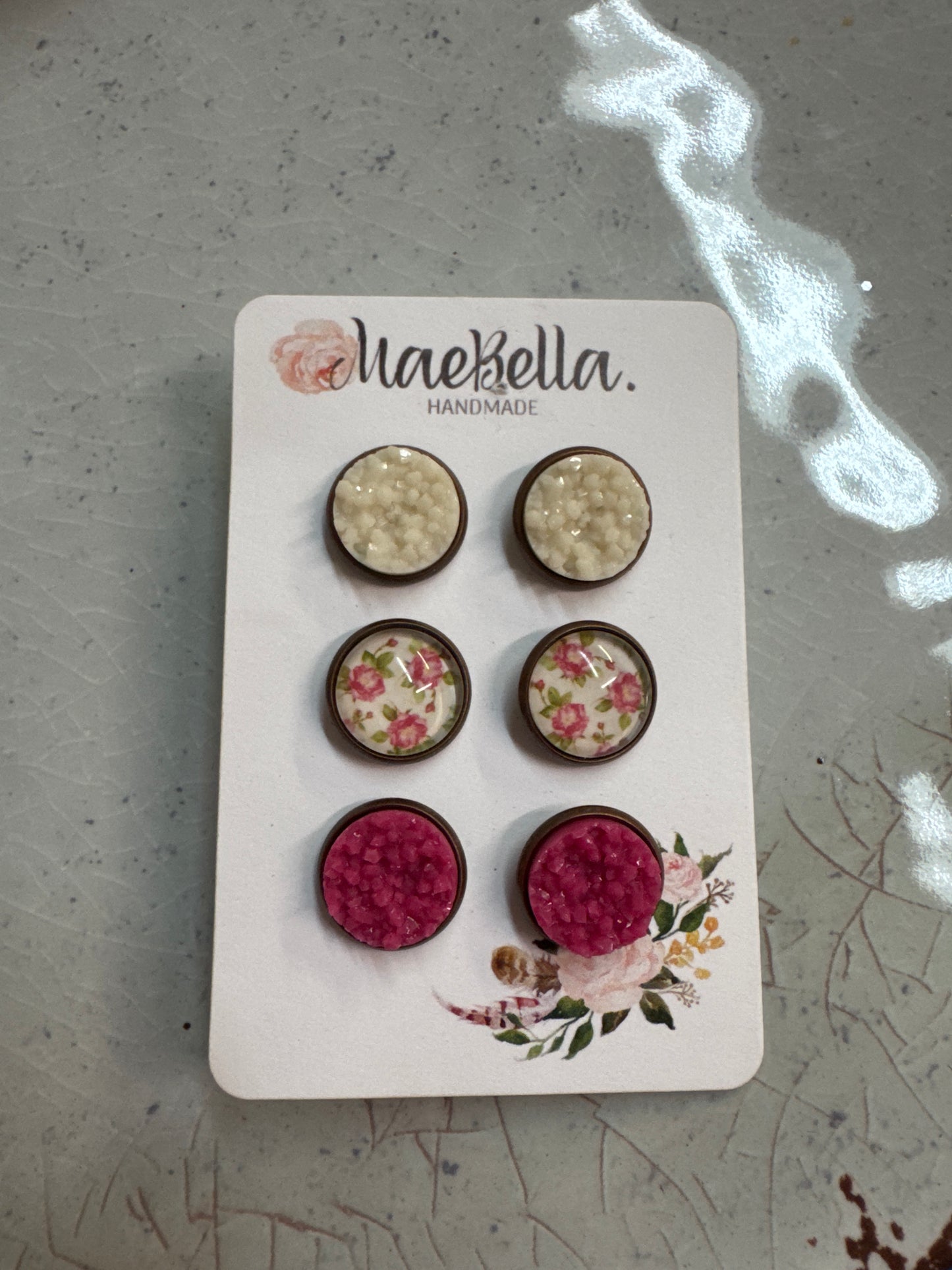 3 Pack Stud Earring Set Rosie Day Druzy