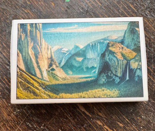 Art Cascade Falls Yosemite Matchbox • Candle Acc • Matches