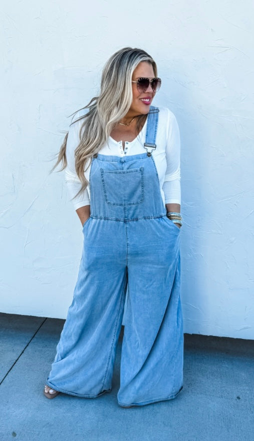 Boho denim overalls