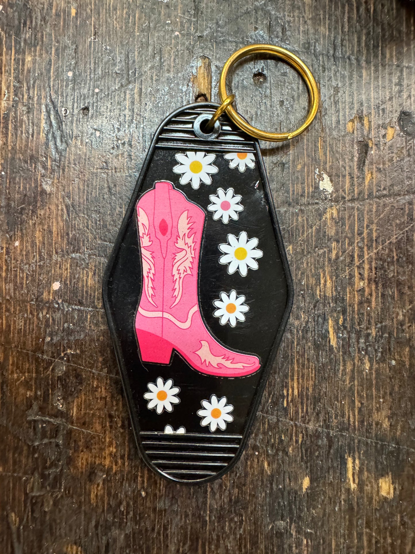 retro motel key chain