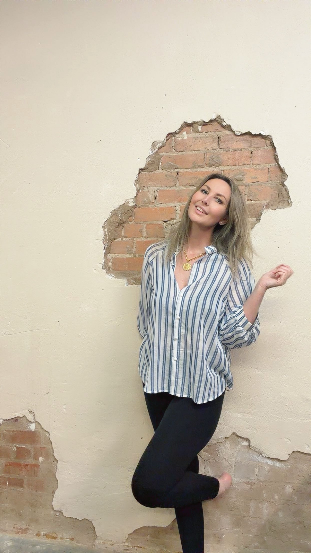 Striped Empire Waist Blouse