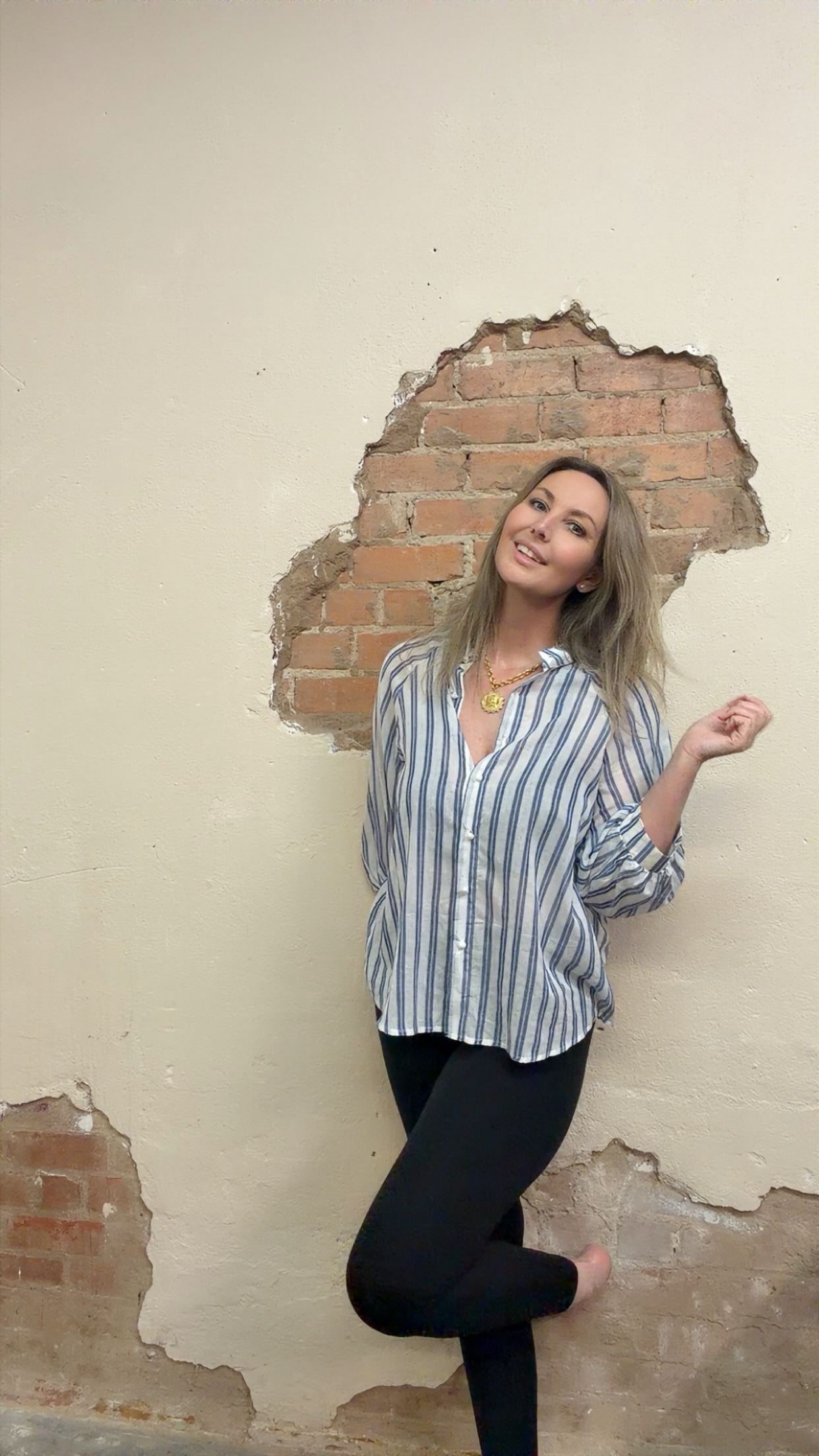 Striped Empire Waist Blouse