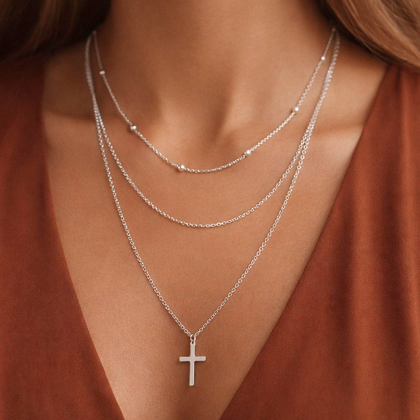 Tarnish-Resistant Waterproof Stainless Steel Chain Necklace - 6949