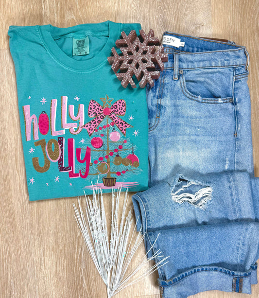 Holly Jolly Pinky Short or Long Sleeve Graphic Tee