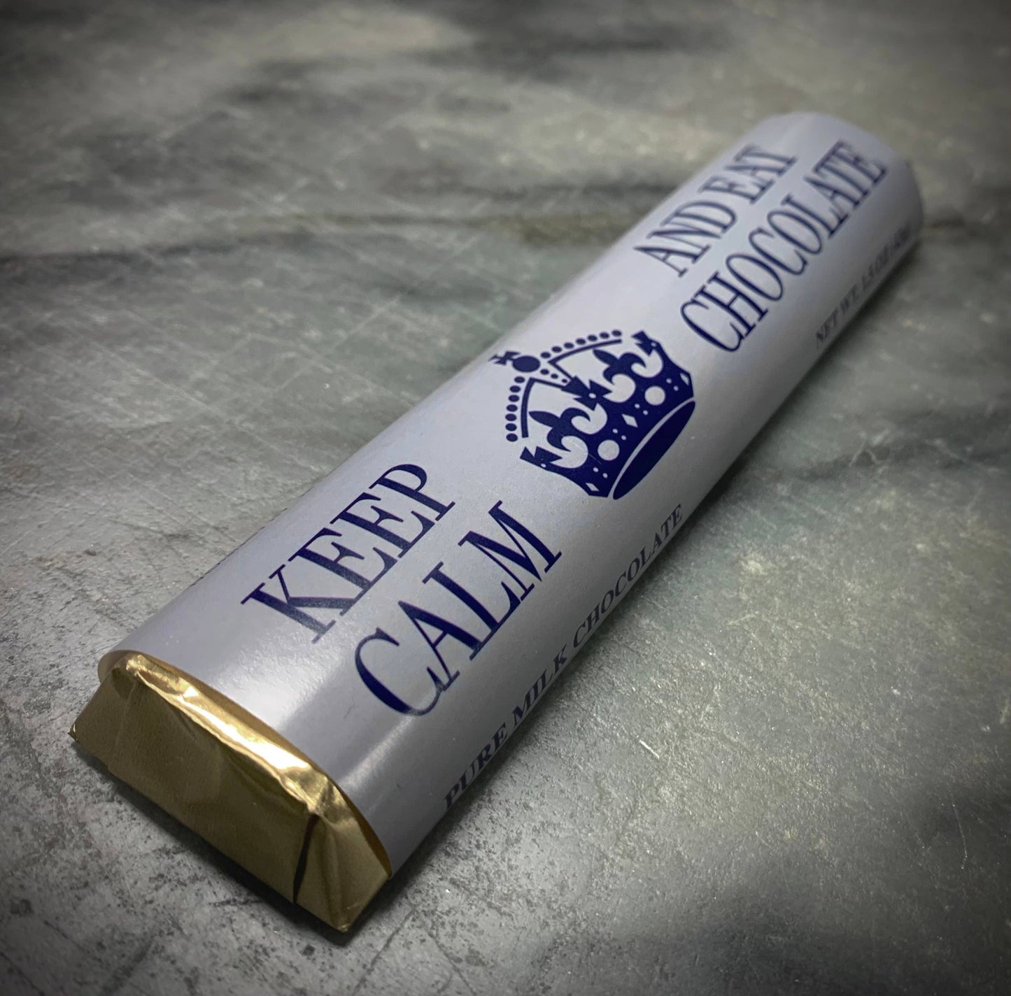 -Chocolate Bar “Keep Calm” Milk Chocolate W/ Gold Wrapper