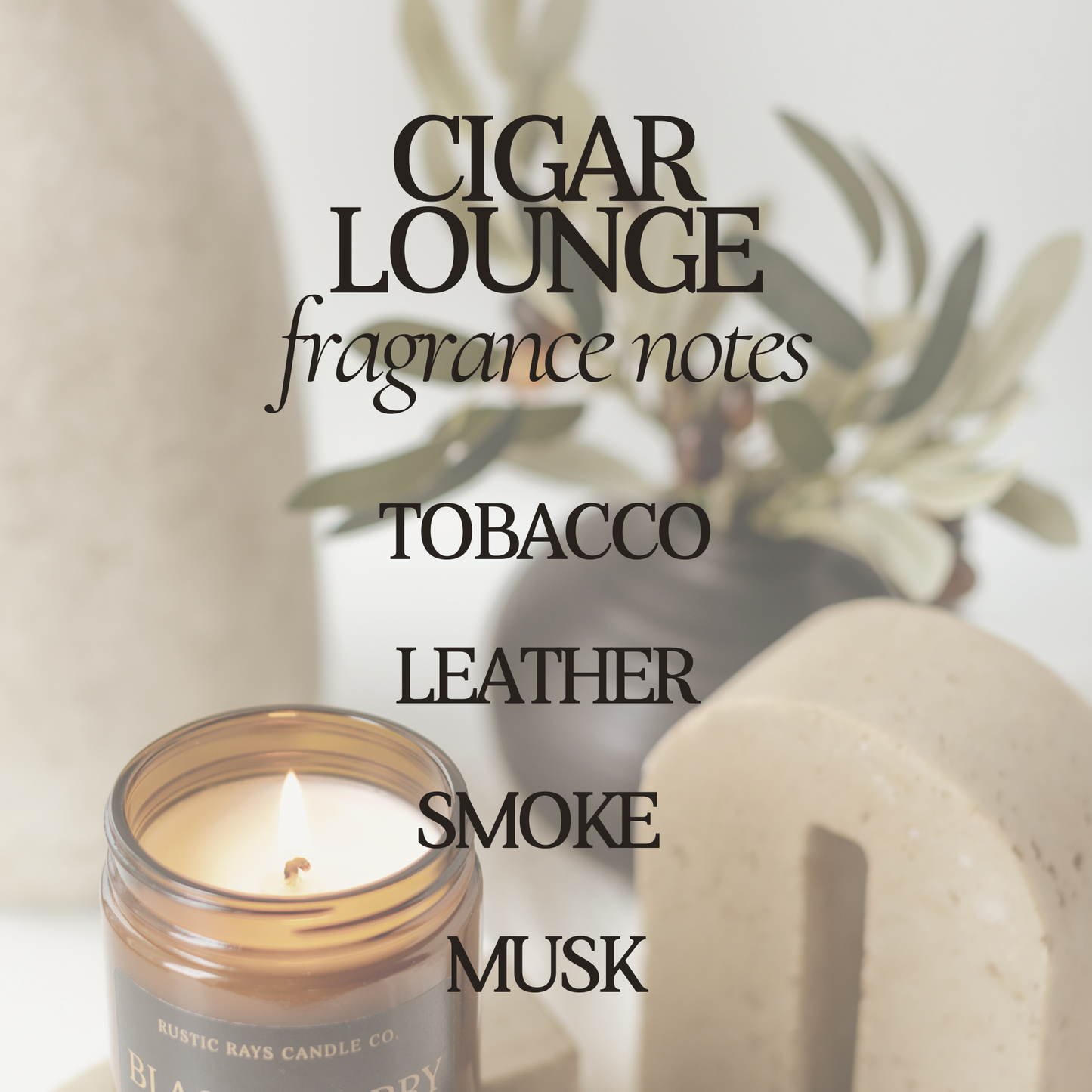 Cigar Lounge 9 oz Soy Candle - Home Decor & Gifts - For Dad