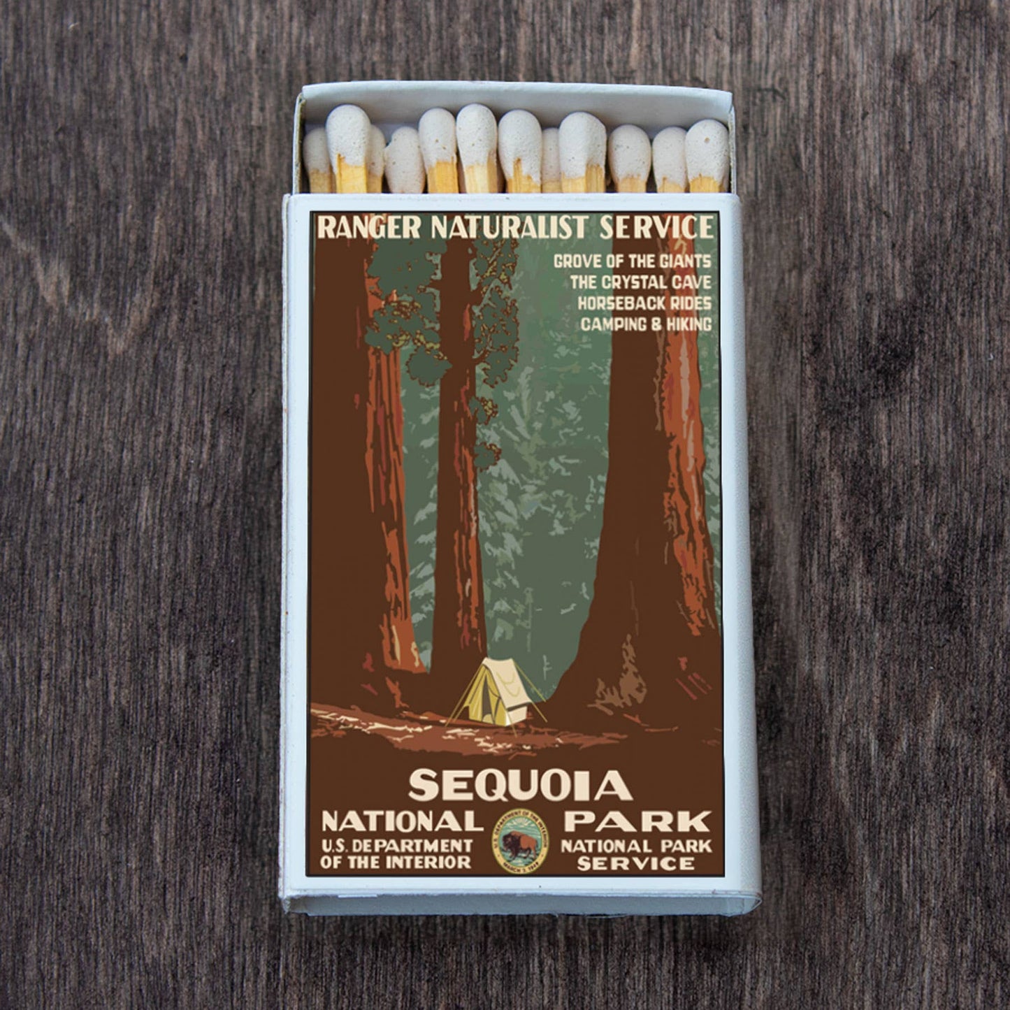 Travel Poster Sequoia Matchbox • Matches • Candle Acc