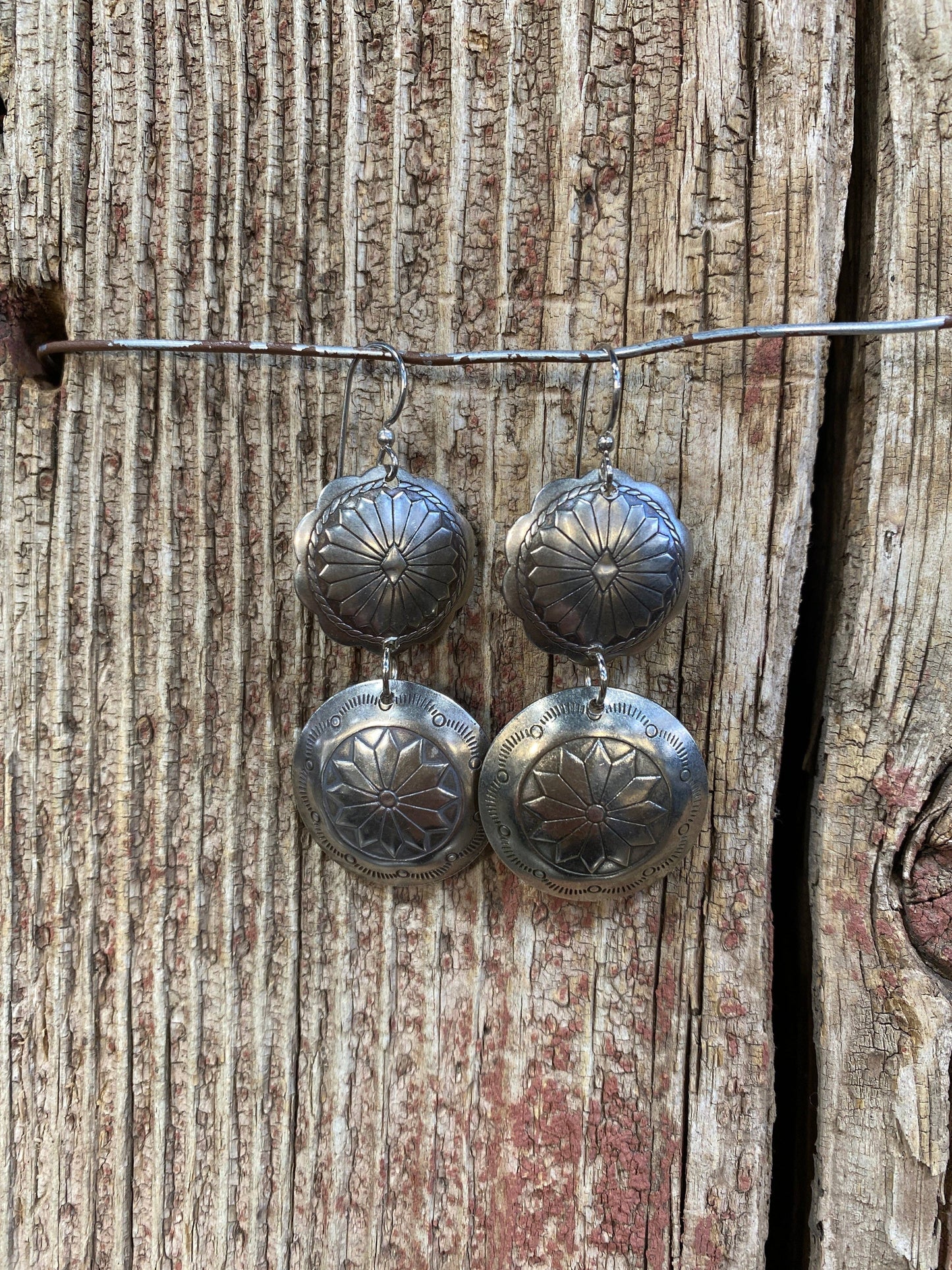 Silver Concho Earring