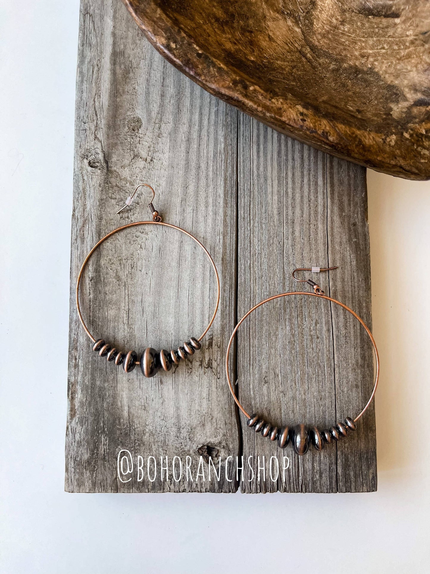 Navajo Bead Hoop Earrings