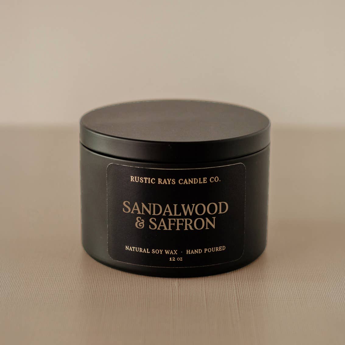 Sandalwood & Saffron 12 oz Soy Candle - Home Decor & Gifts