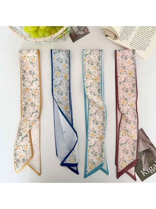Scarvii - Soft Floral Skinny Scarf