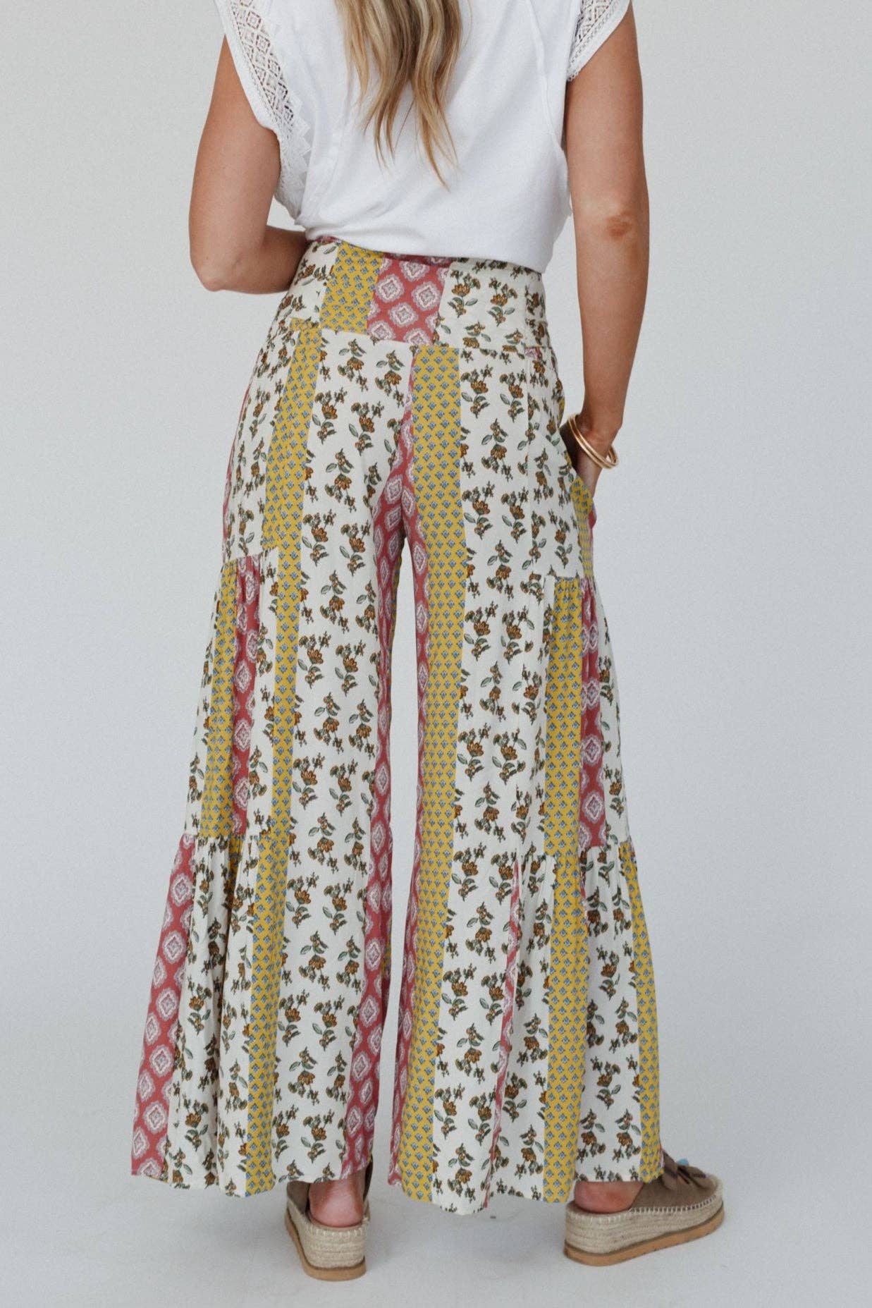 Secret Admirer Printed Pants - Patchwork Multi