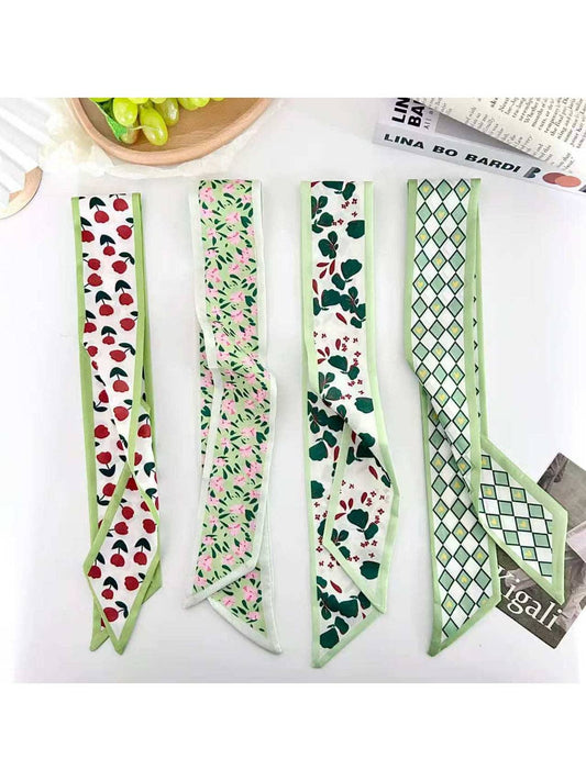 Scarvii - Fresh Cherry Print Skinny Scarf