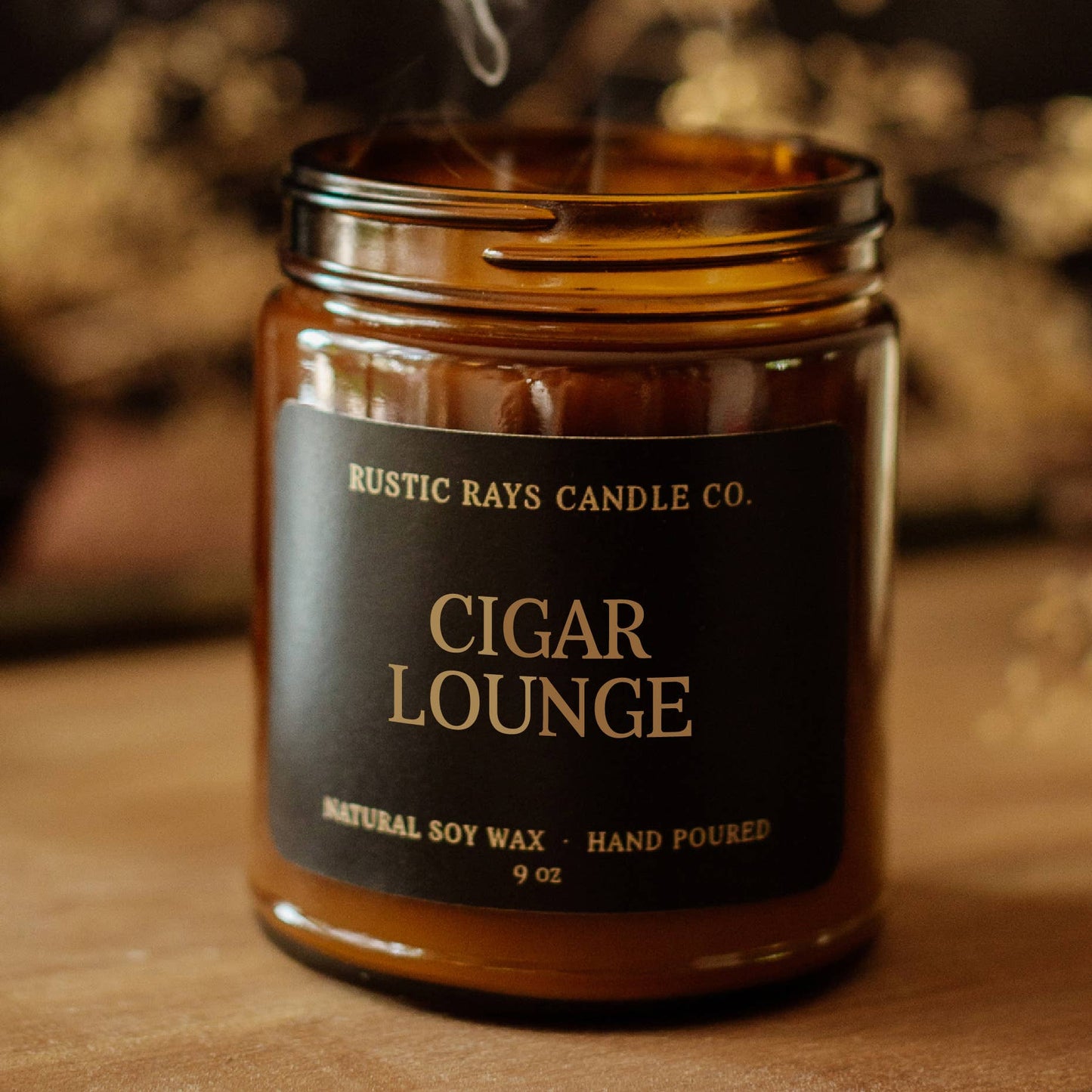 Cigar Lounge 9 oz Soy Candle - Home Decor & Gifts - For Dad
