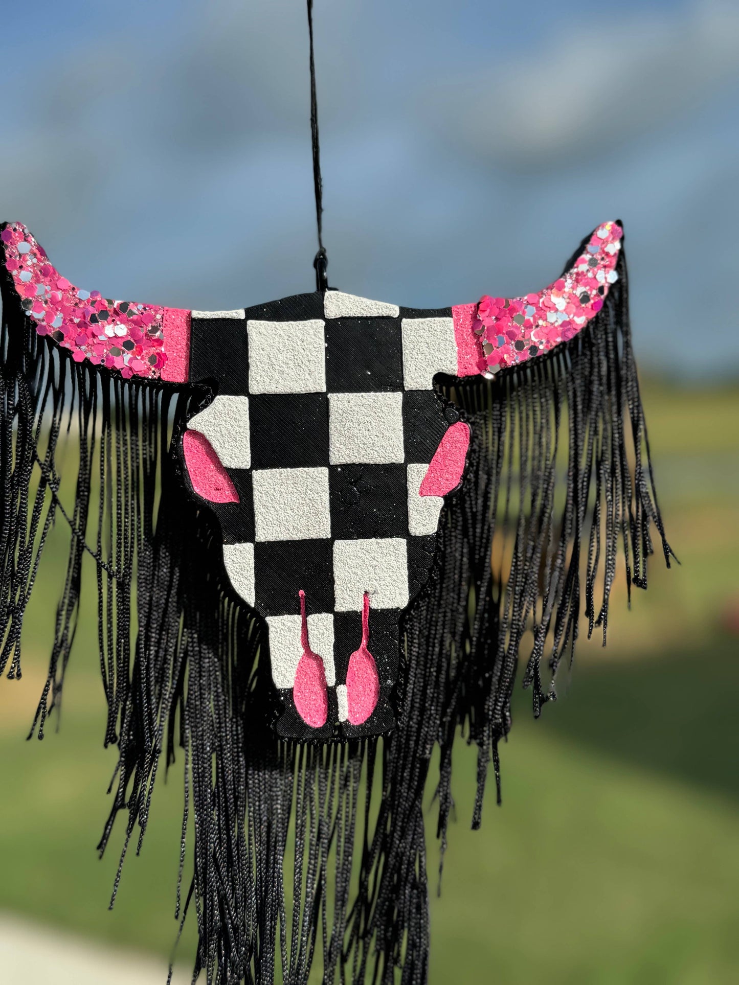 Checkered Bull (Large)/Car Freshie/Car Scent/Air Freshener