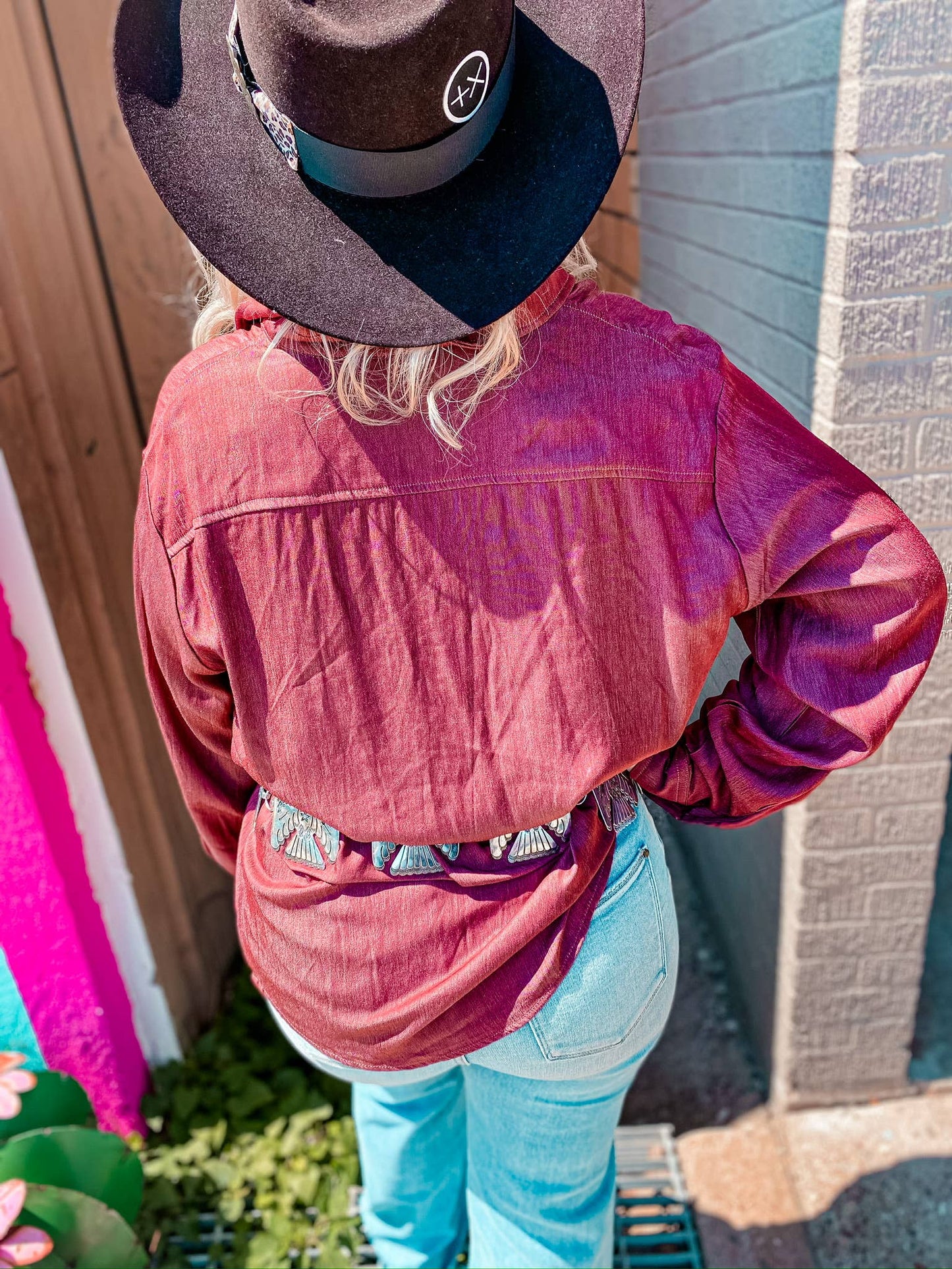 Santa Fe Button Down Chambray Top