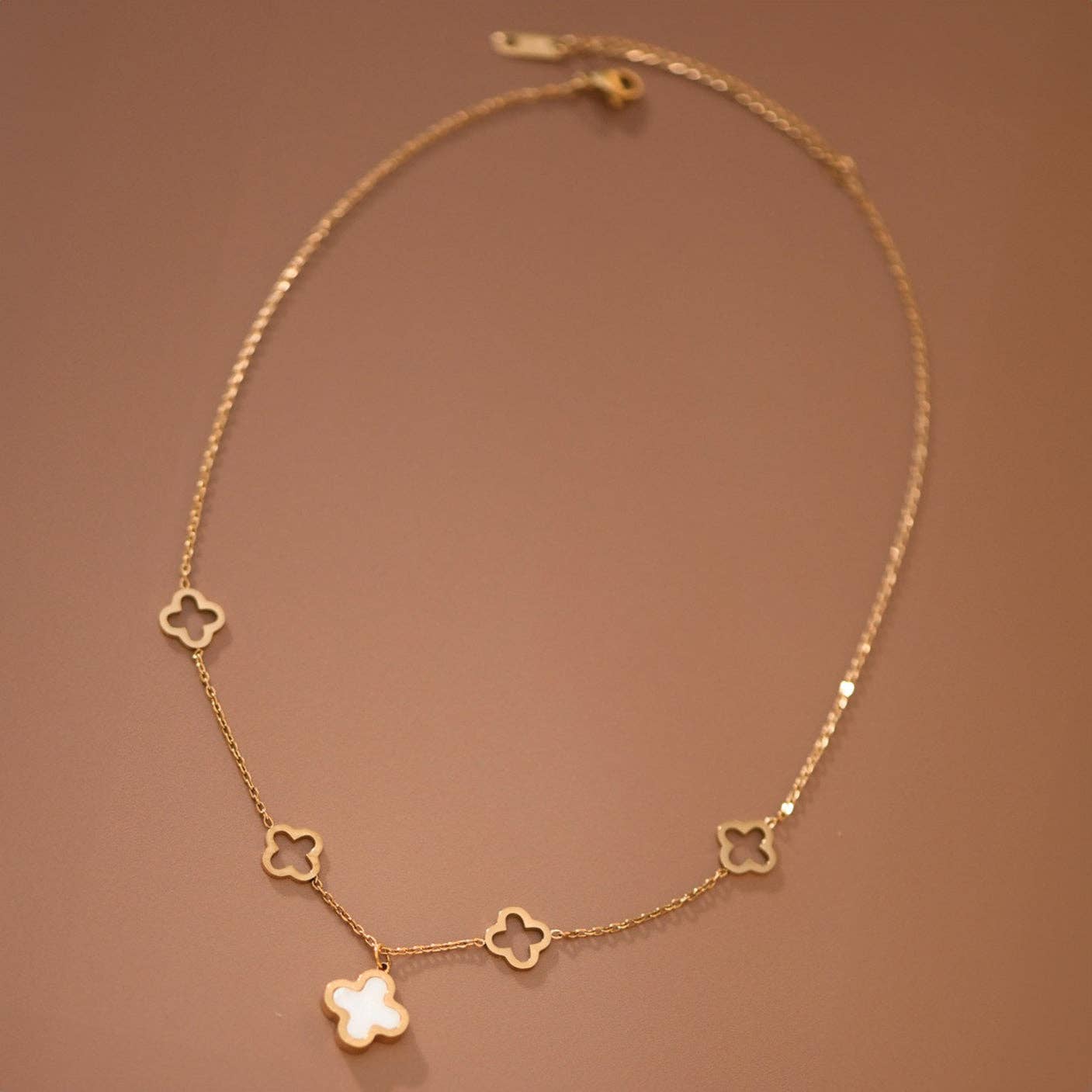 18K Gold PVD Plated Stainless Steel Chain Reversible Pendant Necklace - 7760