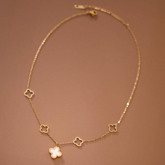 18K Gold PVD Plated Stainless Steel Chain Reversible Pendant Necklace - 7760