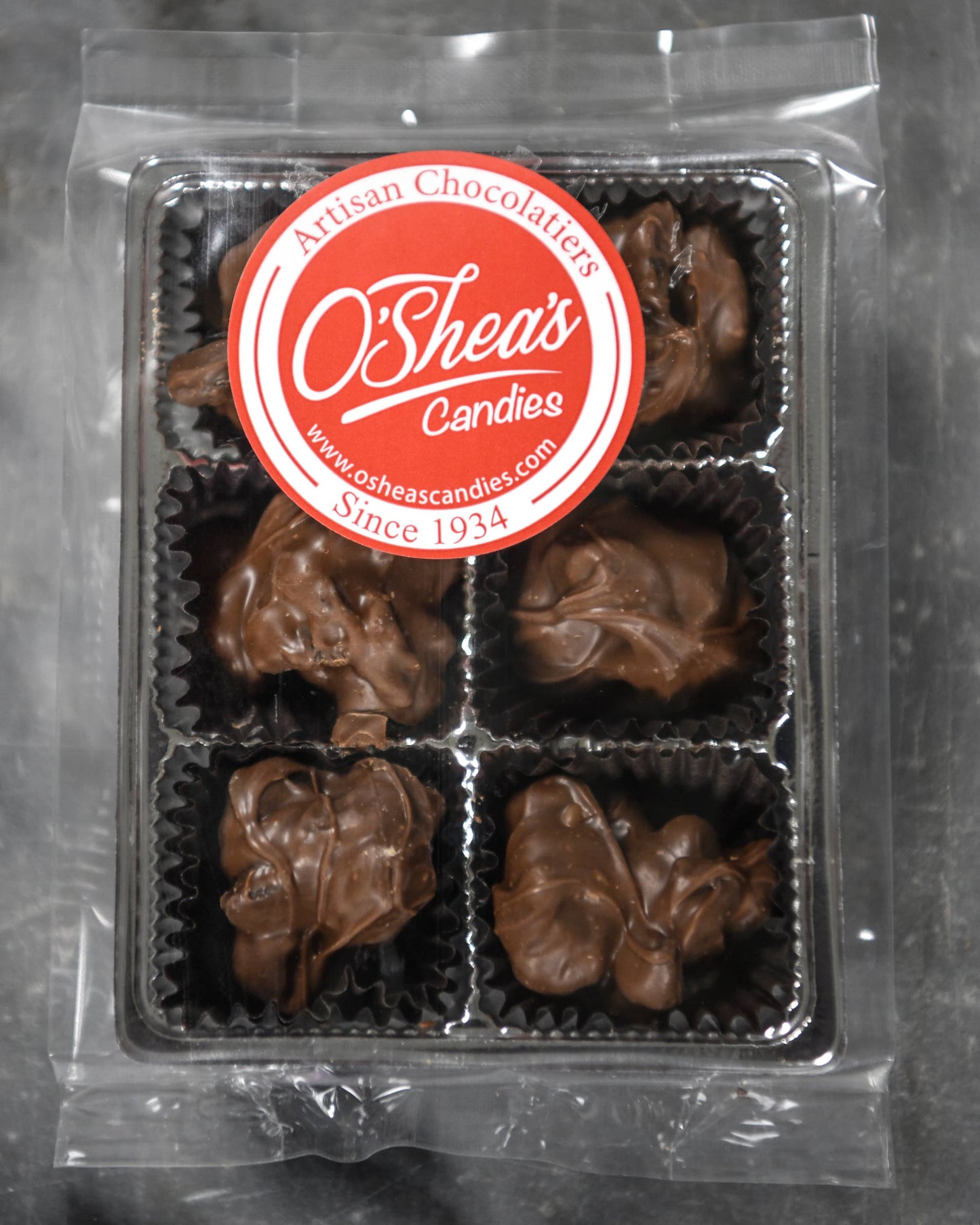 6 PK Hand Dipped Peanut Clusters - Snackpack Tray