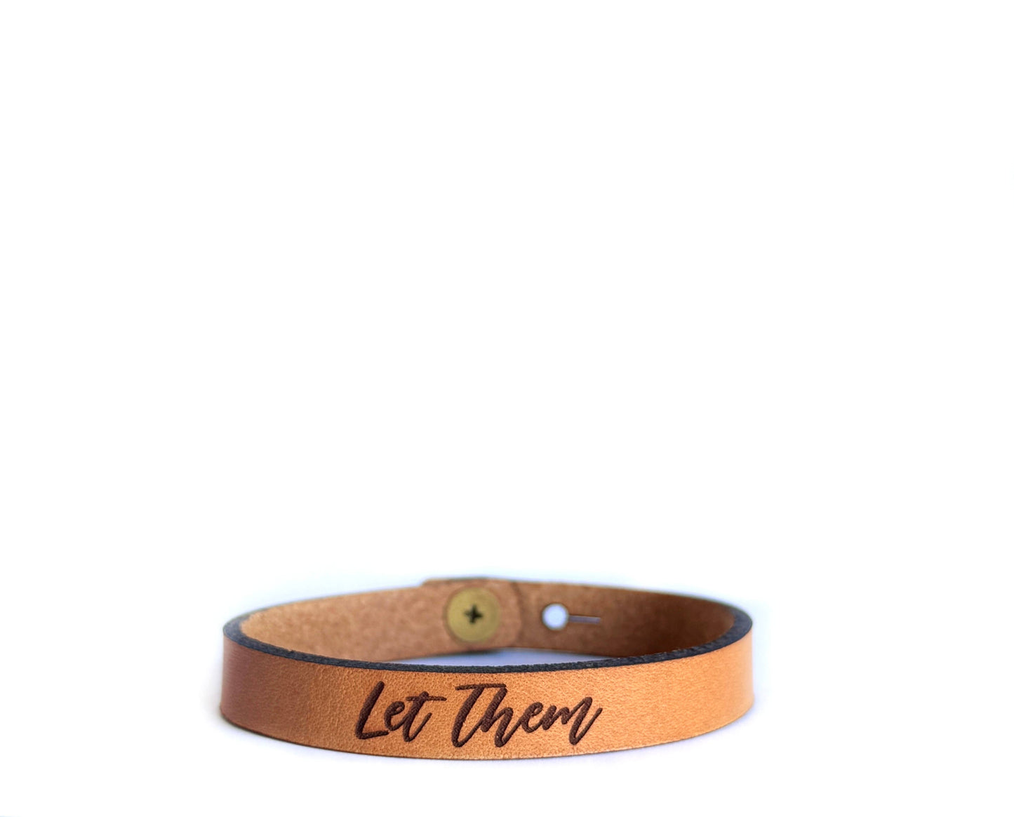 Let Them Real Leather Bracelet