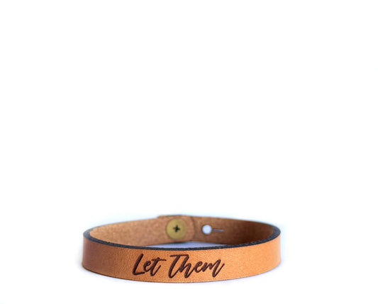 Let Them Real Leather Bracelet