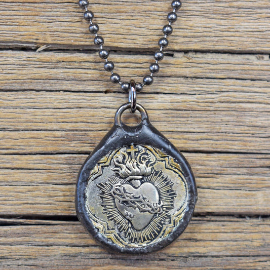 Renaissance Soldered Sacred Heart Pendant
