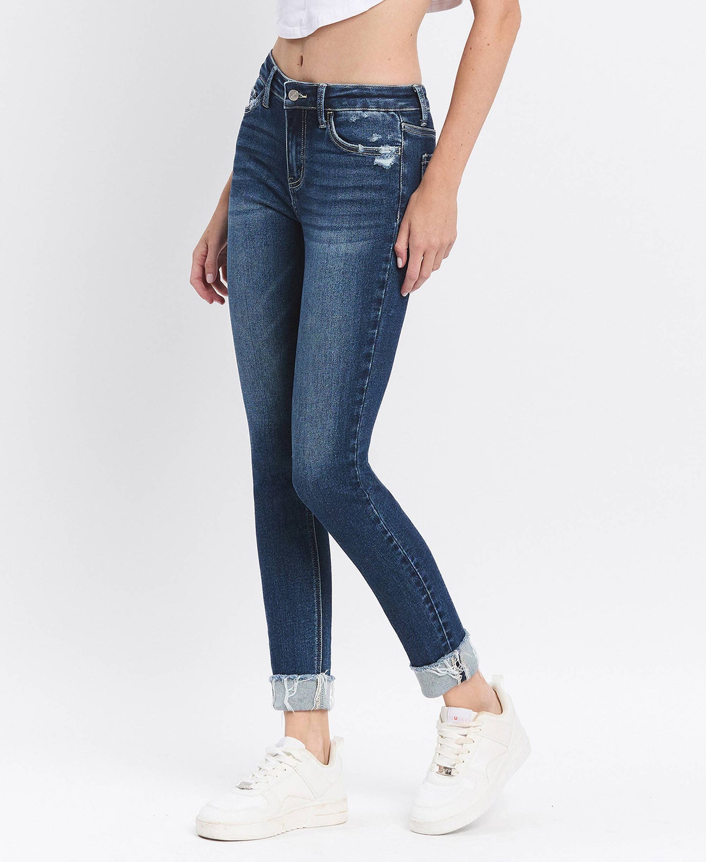 Lovervet MID RISE DARK WASH CUFFED SKINNY JEANS LV1280D
