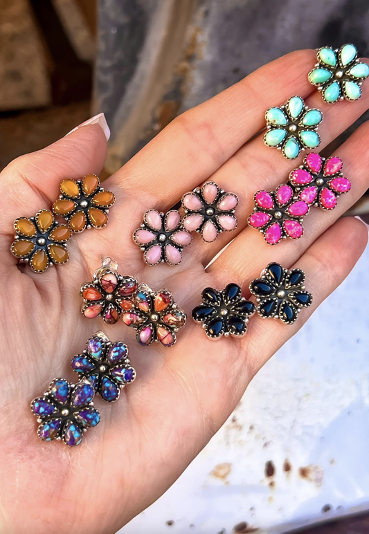 Mini Daisy Earrings | Multiple Stone Options!