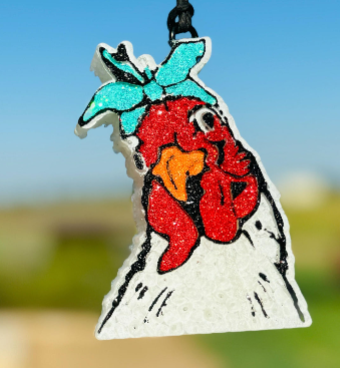 Chicken with Bow Car Freshie/Car Scent/Air Freshener