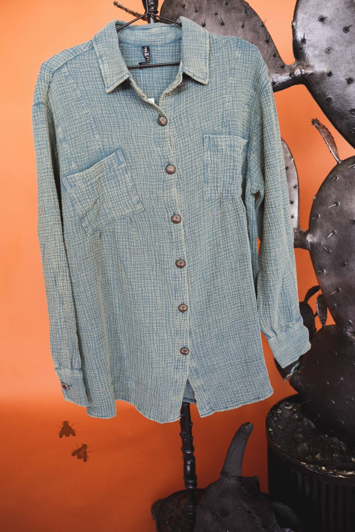 ACRES BUTTON UP* TEAL