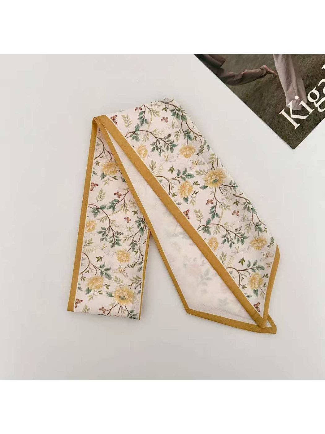 Scarvii - Soft Floral Skinny Scarf