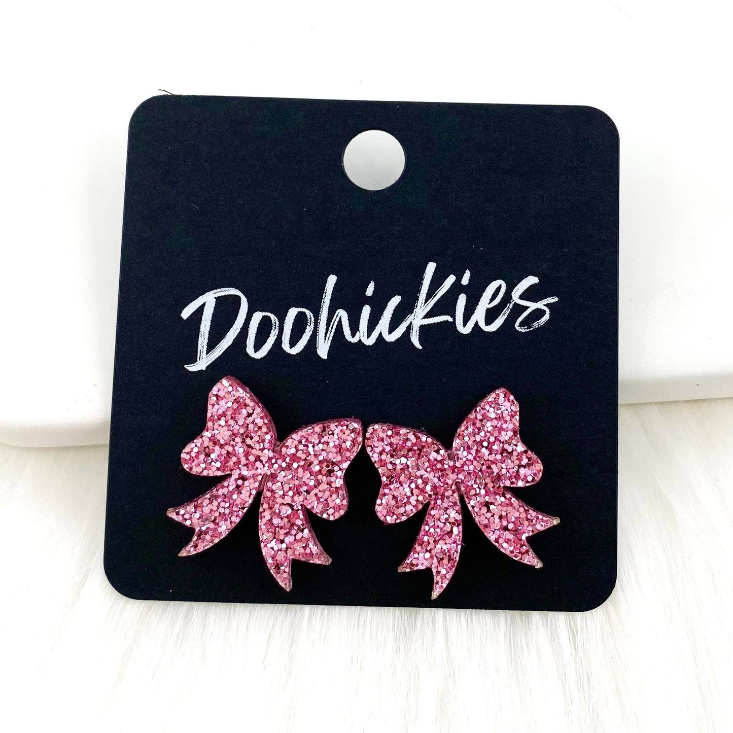 15mm Glitzy Bow Studs