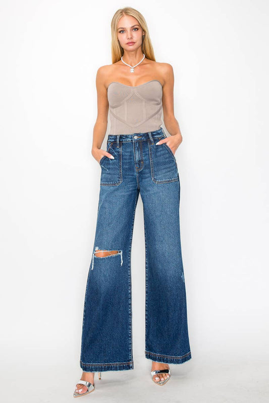 *HYBRID STYLE* ULTRA HIGH RISE RELAXED FLARE JEANS