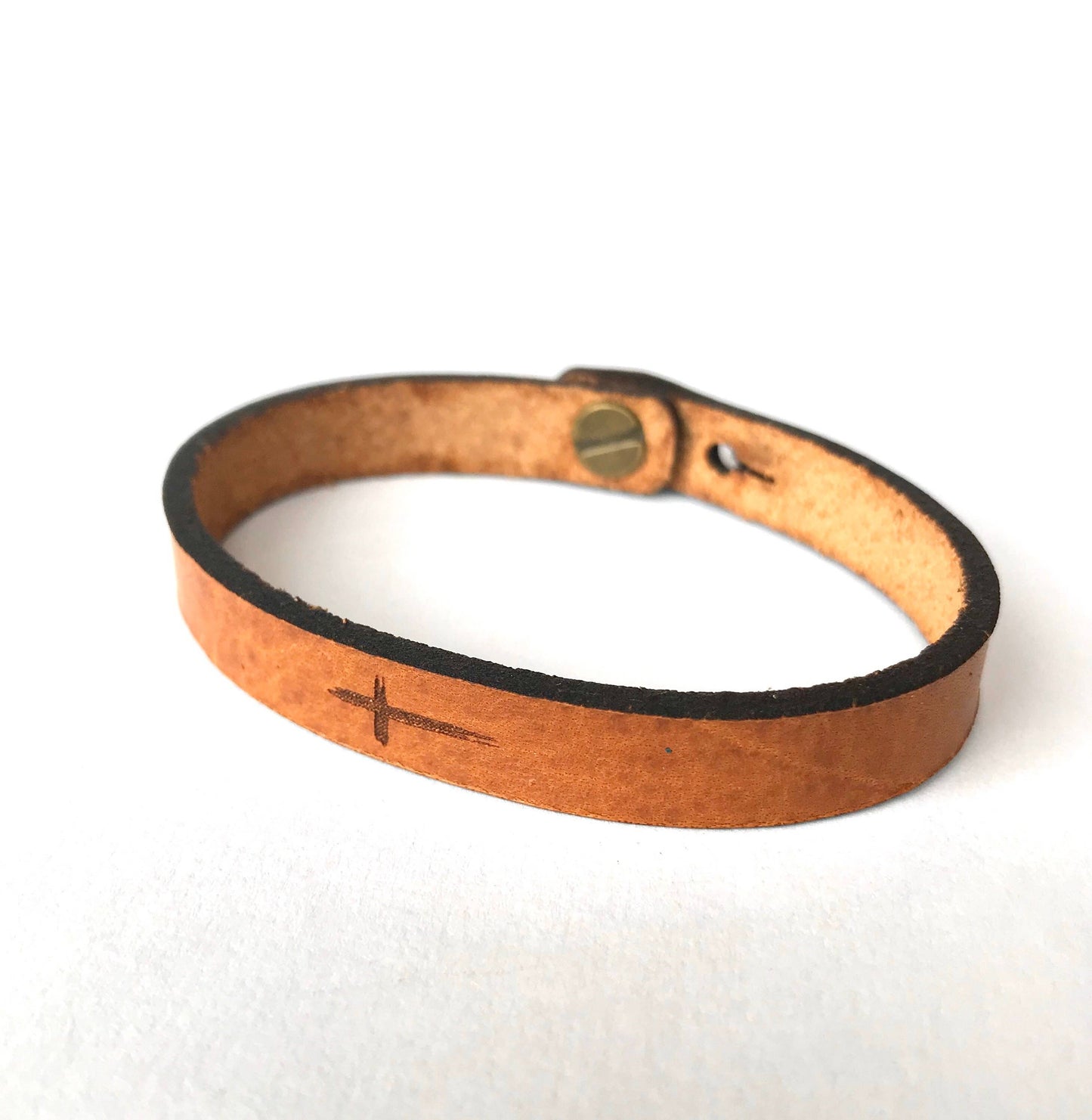 Cross Thin Leather Bracelet - Easter