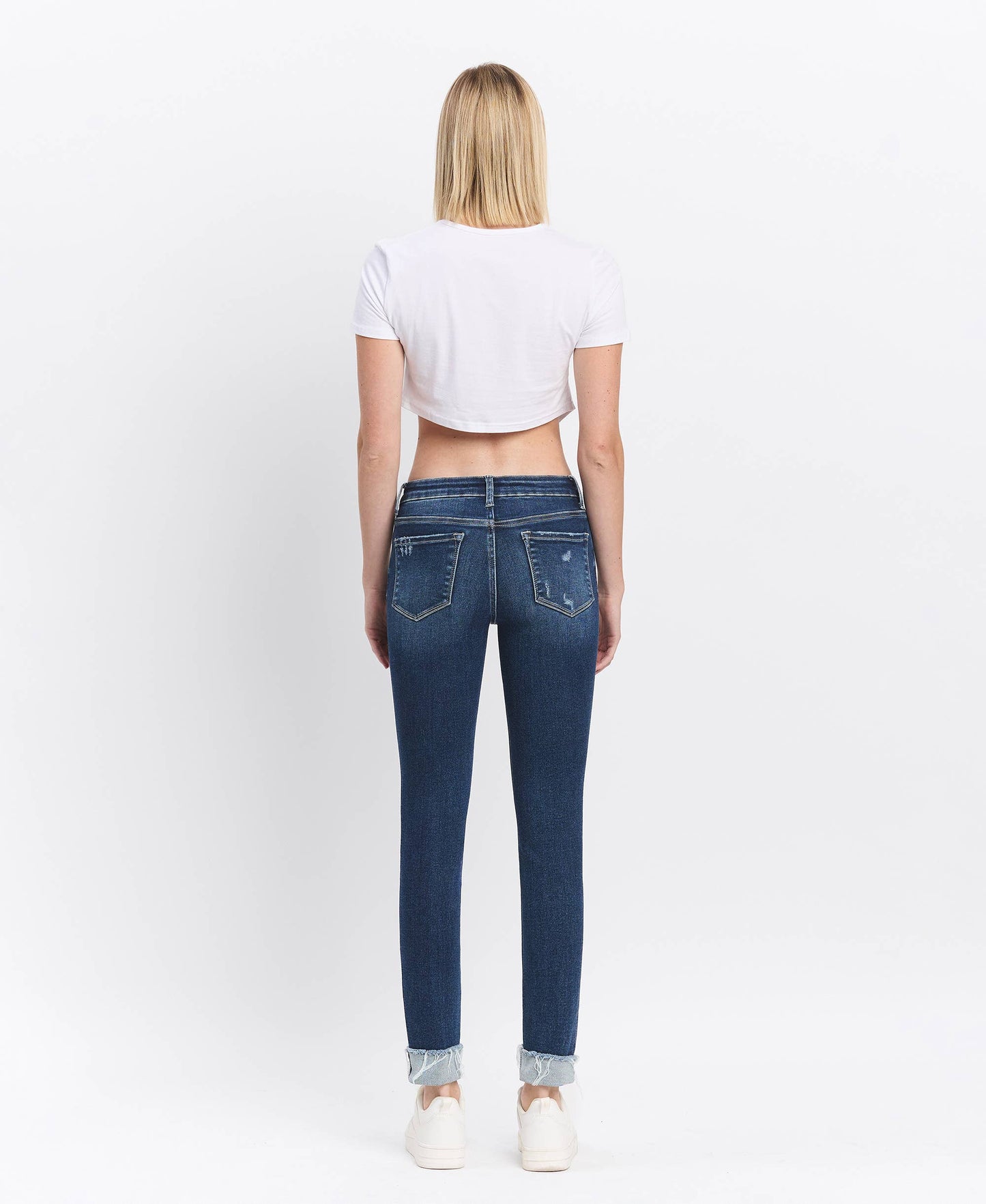 Lovervet MID RISE DARK WASH CUFFED SKINNY JEANS LV1280D