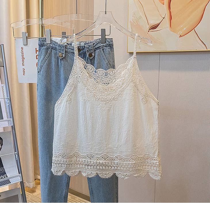 Lace Embroidered Tank Top
