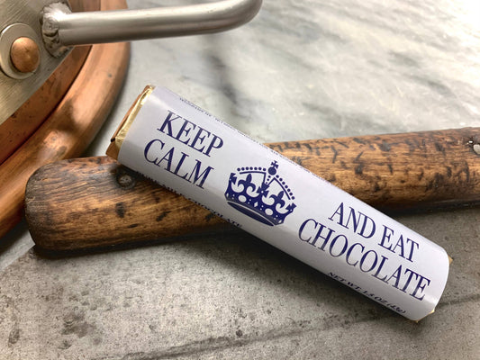 -Chocolate Bar “Keep Calm” Milk Chocolate W/ Gold Wrapper
