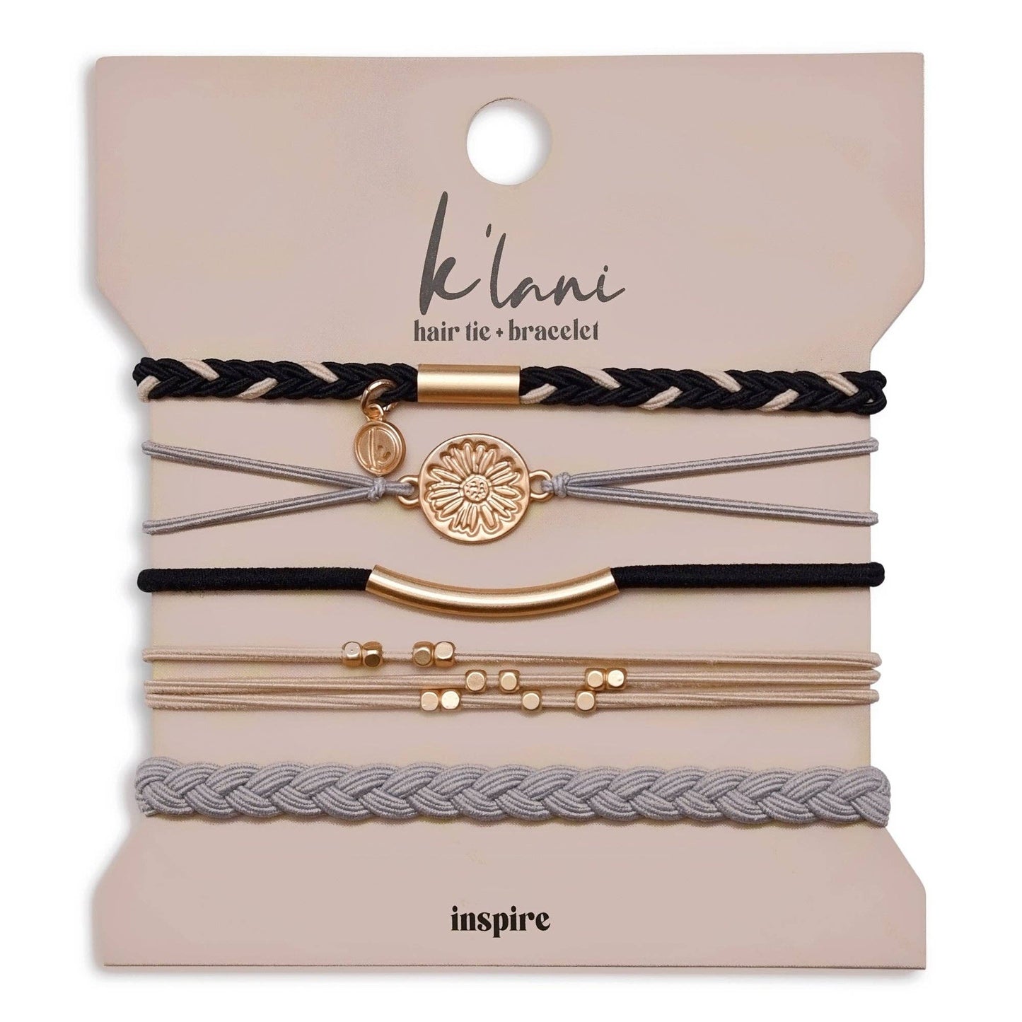 "Inspire" Flower Charm Hair Tie Bracelets