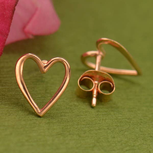 Openwork Heart Post Earring 9x8mm