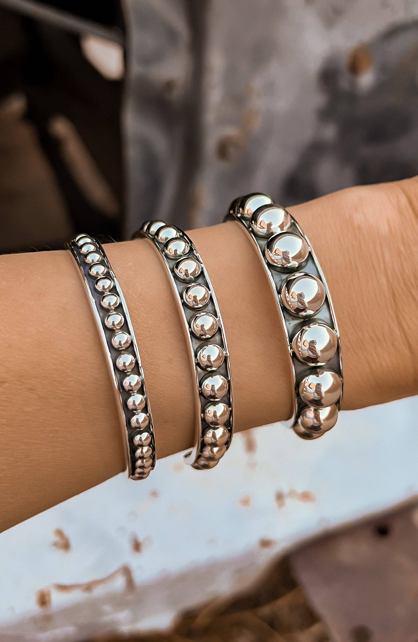 Sterling Silver Studded cuffs